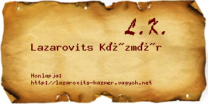 Lazarovits Kázmér névjegykártya